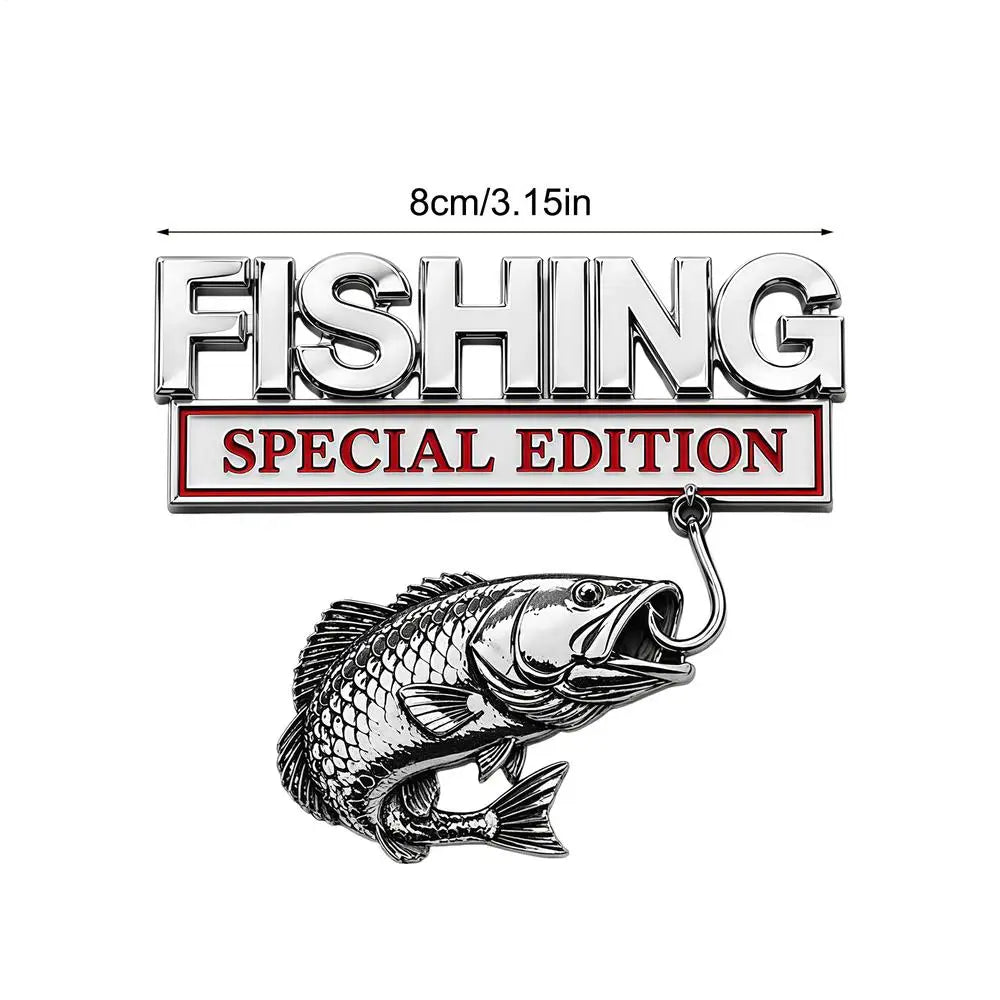 Metal Fishing Car Badge Emblem – Truck, SUV, RV & Boat Decal
