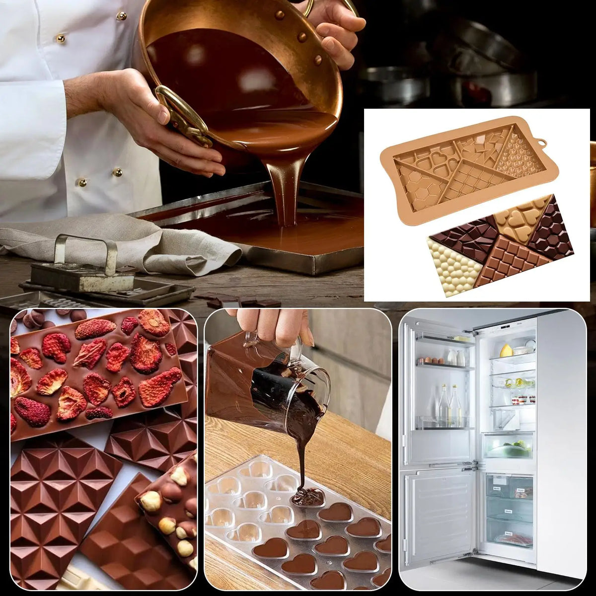 Food Grade Silicone Chocolate Bar Molds – Break-Apart Candy Kit