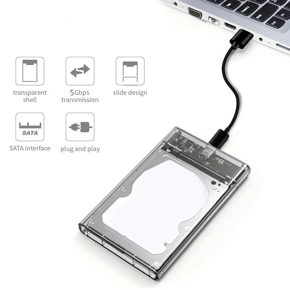 Ultra-fast USB C SATA Hard Drive Enclosure 5Gbps UASP Compatible 2