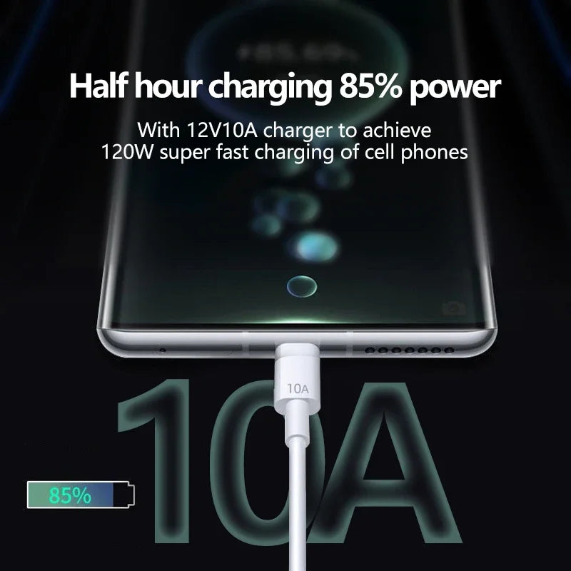 120W USB-A to USB-C Super Fast Charging Cable | 0.3M–2M