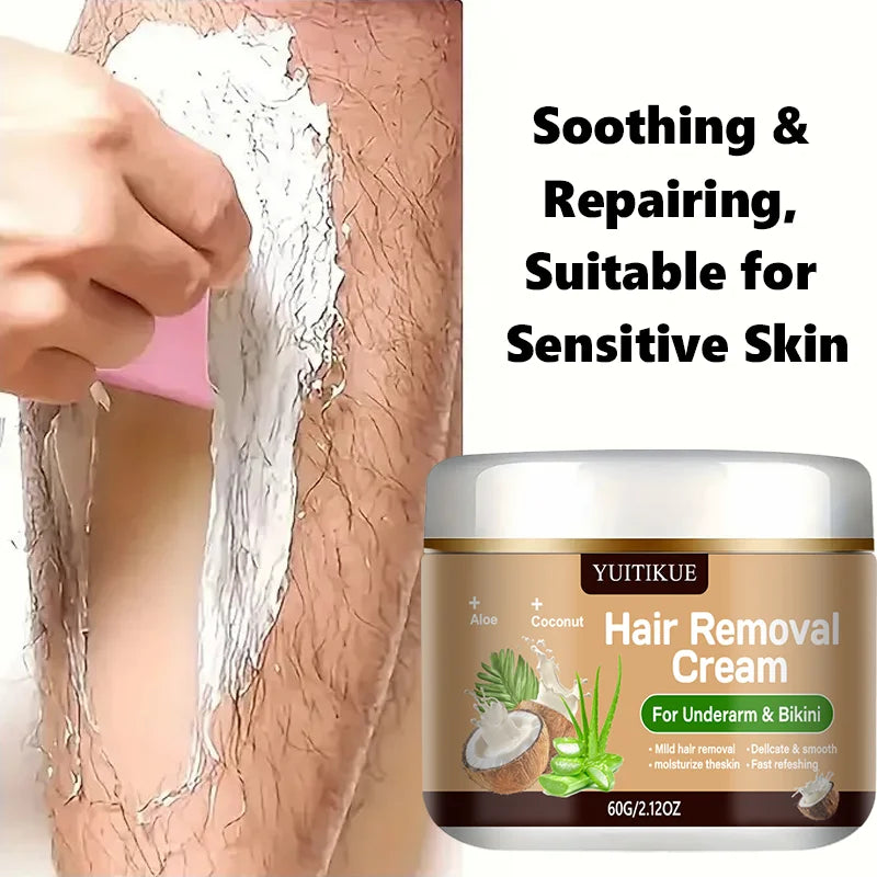 YUITIKUE Hair Removal Cream – Coconut Oil & Aloe Vera 60g