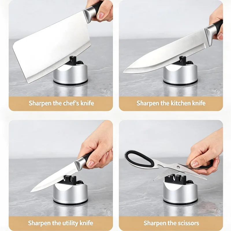 PLYS Knife Sharpener with Suction Cup – Tungsten & Ceramic