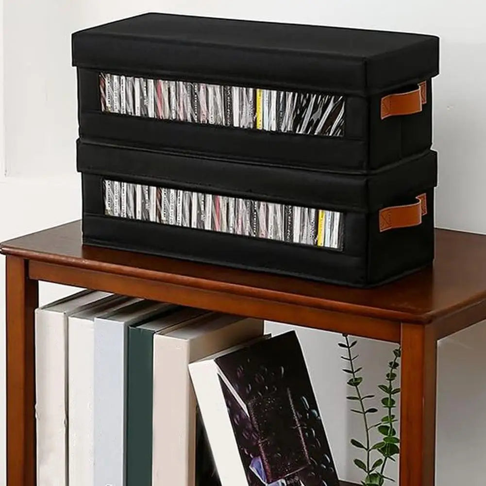 Large CD DVD Storage Box – Foldable 37-Disc Oxford Fabric Case