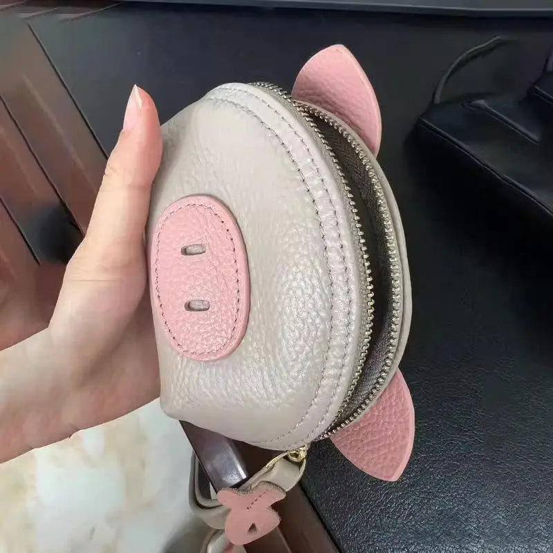 Cute Pig PU Leather Mini Coin Purse & Earphone Pouch