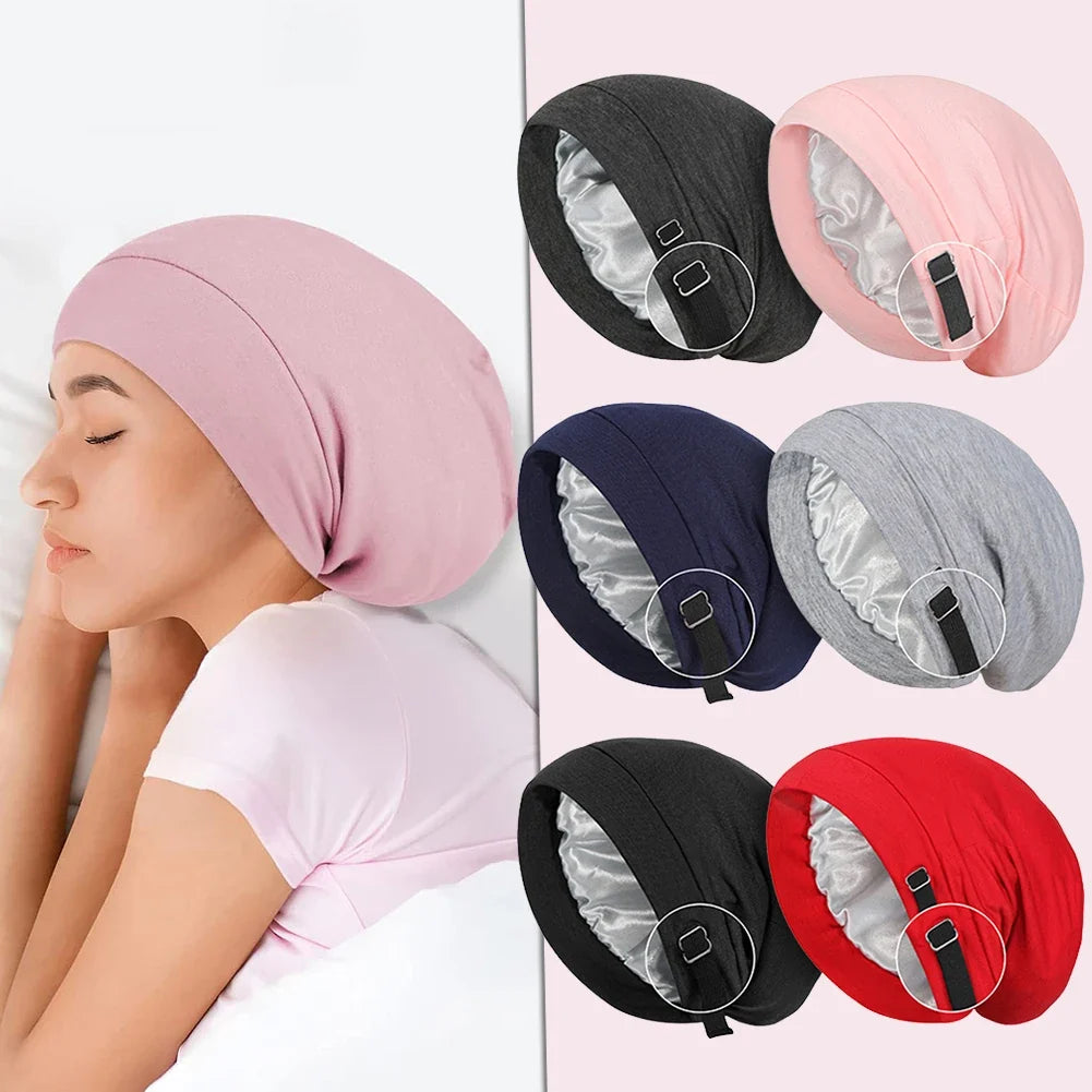 Satin Sleep Bonnet – Adjustable Hair Cap for Women