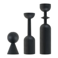 Black Wooden Candlestick Holders Set of 3 | Home Decor