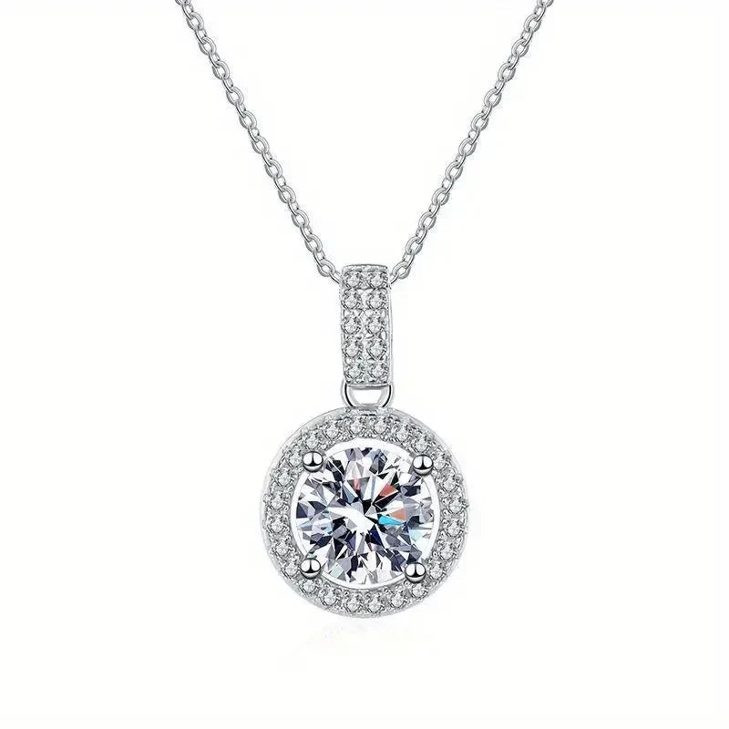 Huitan CZ Pendant Necklace – Crystal Wedding Jewelry for Women