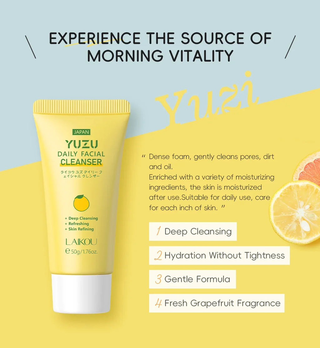 Laikou Whitening Foam Facial Cleanser – Niacinamide & Yuzu 50g
