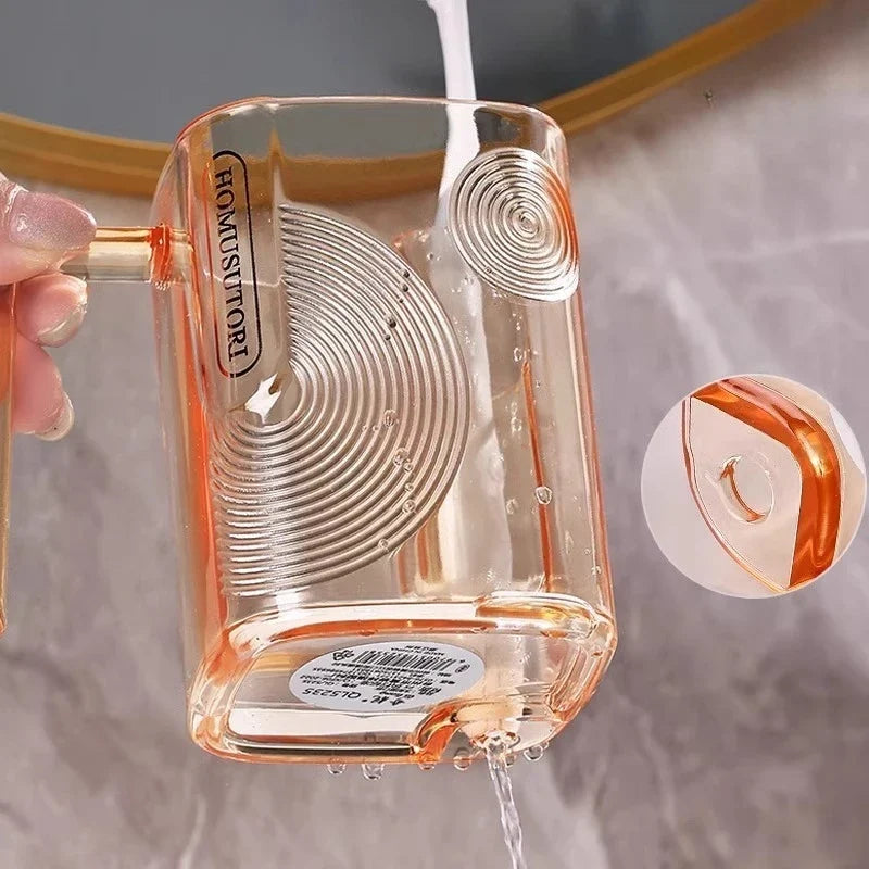Light Luxury Transparent Mouthwash Cup Household Couple Toothbrush