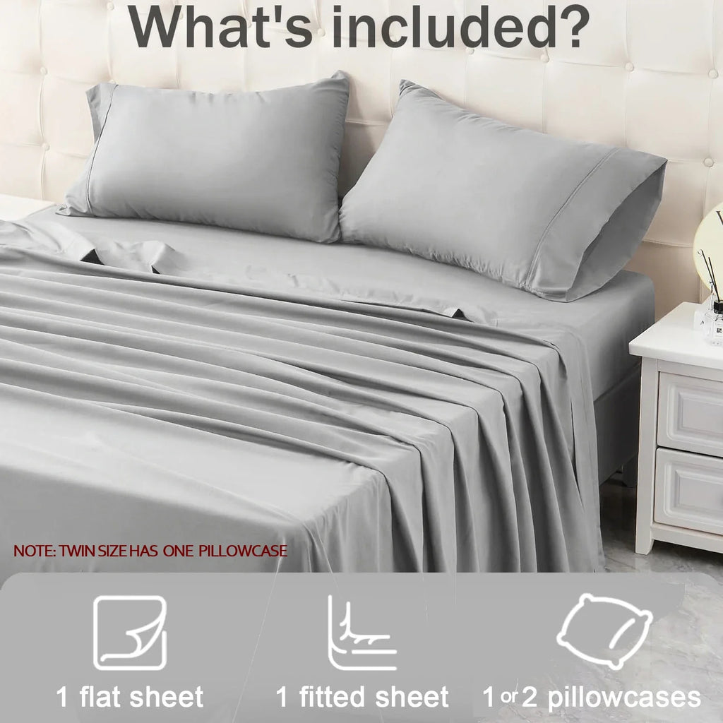 BATTILO 4-Piece Microfiber Bed Sheet Set | Twin to King