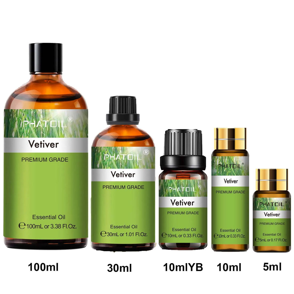 PHATOIL Vetiver Essential Oil | Pure Aromatherapy Oil 5–100ml