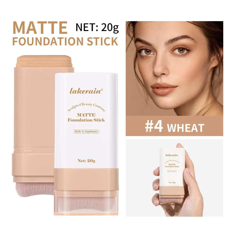 Matte Foundation Contour Stick | 5 Shades & Built-In Brush