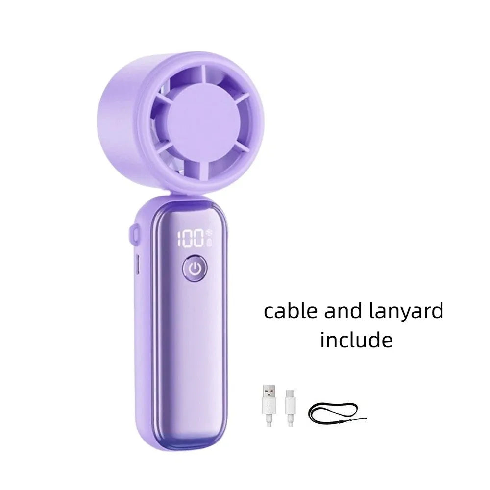 USB Rechargeable Mini Handheld Fan – 199 Speeds, Ultra-Quiet