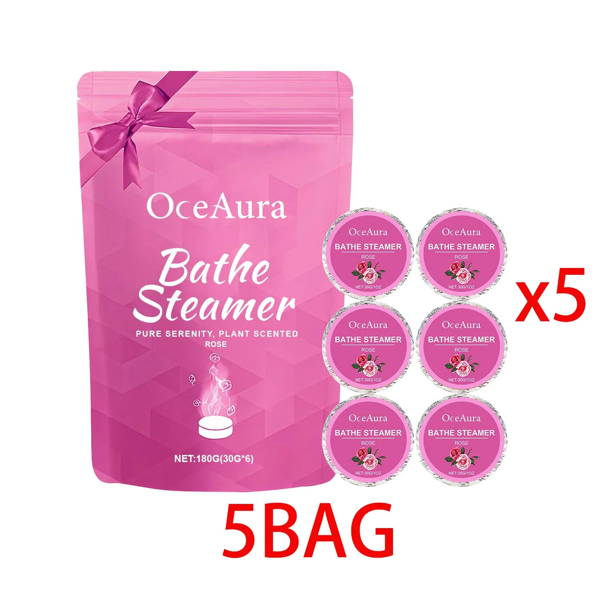 OceAura Rose Aromatherapy Shower Steamers | Home Spa Gift Set