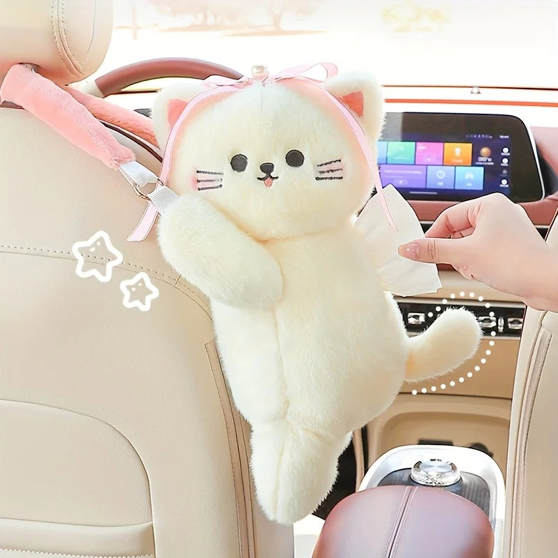 Cute Car Tissue Holder Hanging Storage Bag – Vehicle Organizer
