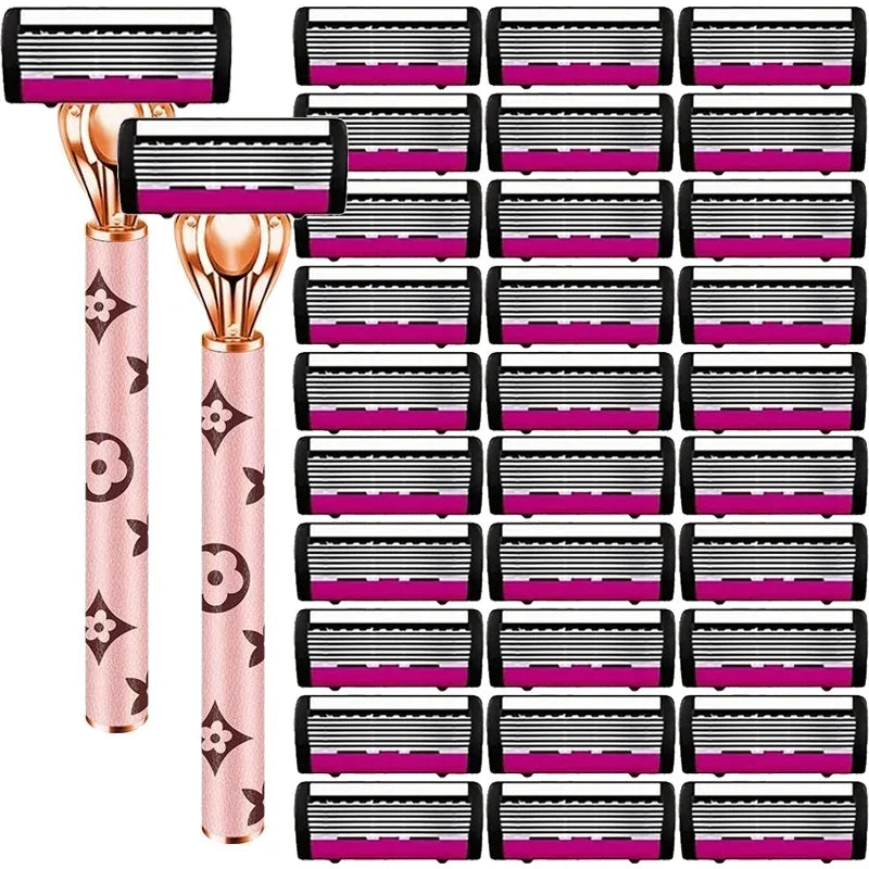 6-Blade Women's Manual Razor | Full Body Hair Removal