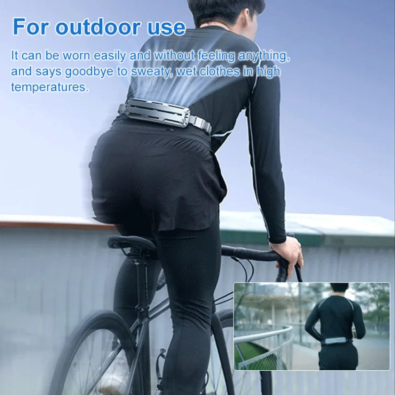 Portable USB Waist Fan – 3-Speed Rechargeable Ice Belt Fan