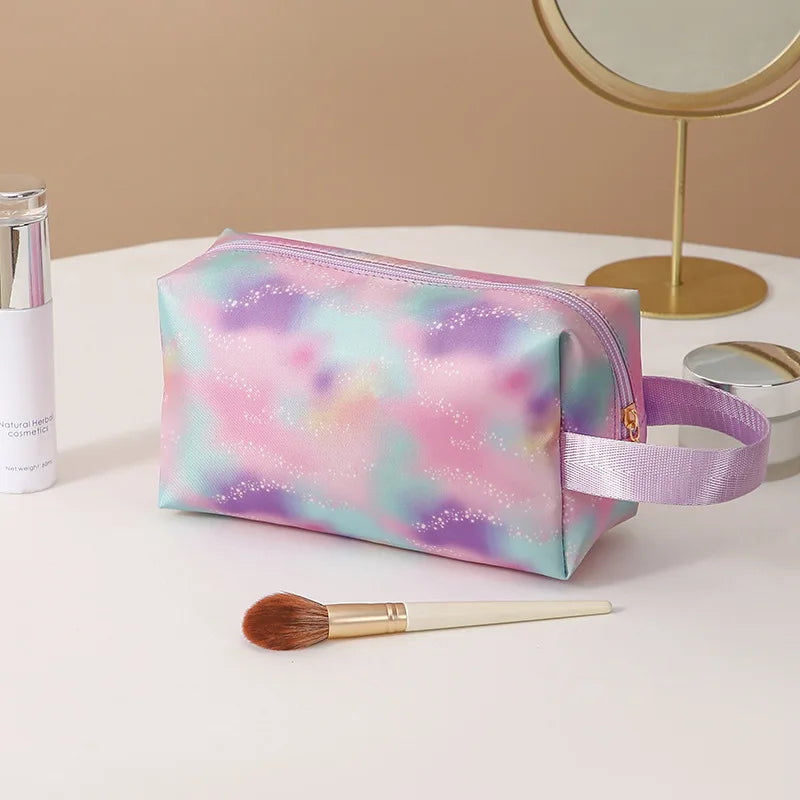 Gradient Cosmetic Bag Without Handle Waterproof Makeup Pouch Portable