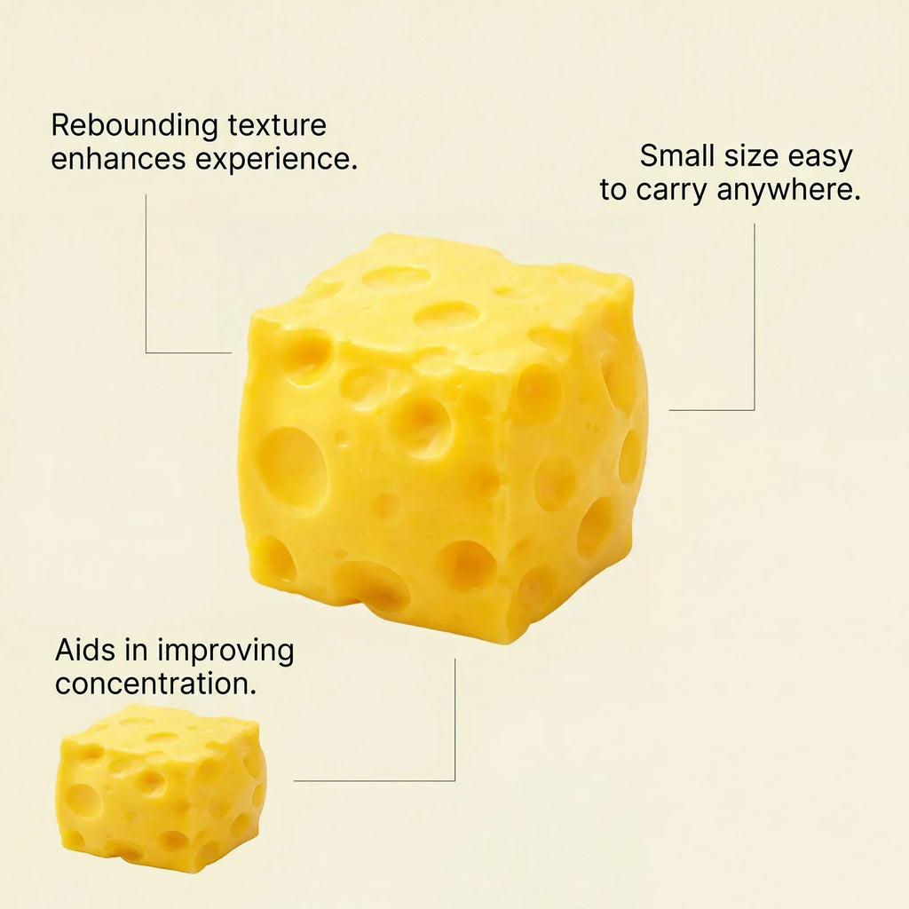 Squishy Cheese Stress Ball – Sensory Squeeze Toy Kids & Adults