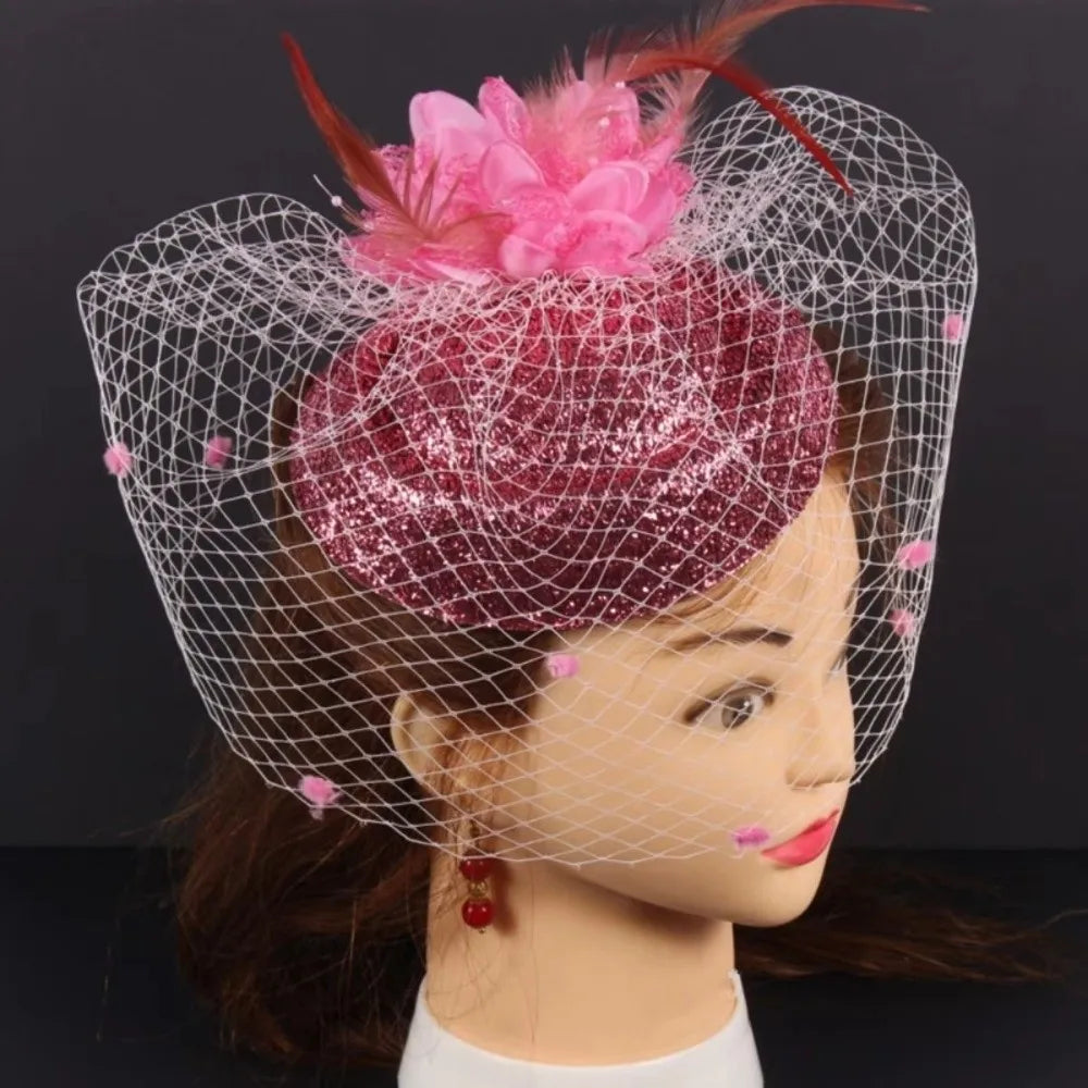 Felt Fascinator Hat – French Mesh Hair Clip Mini Top Hat