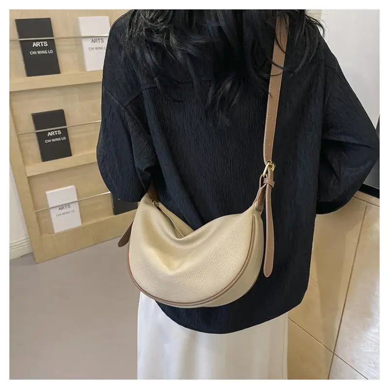 Women's Crescent Crossbody Bag | Soft PU Leather Hobo Sling