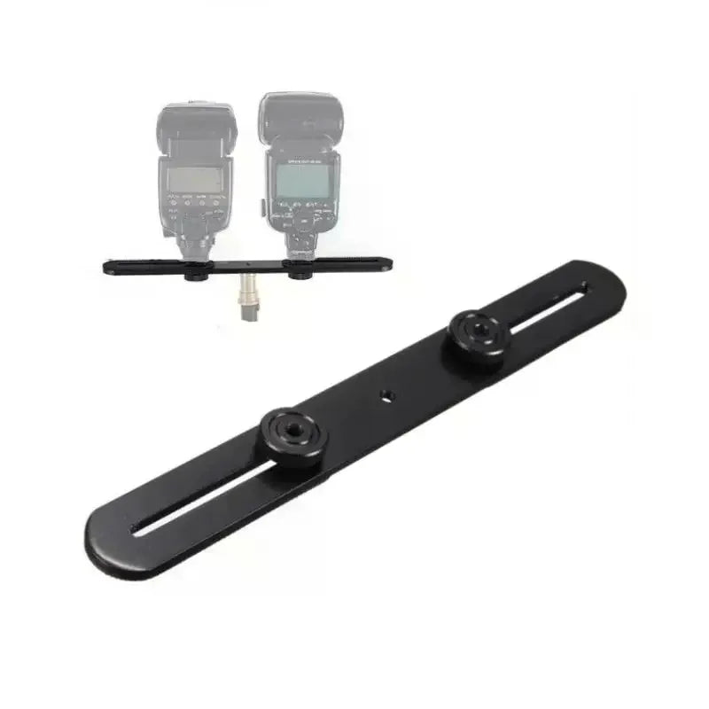 Flash Bracket Tripod with 2 Hot Shoe Adapters for DSLR
