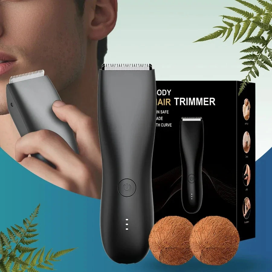 Men's Body & Groin Trimmer – IPX6 Waterproof Foil Blades