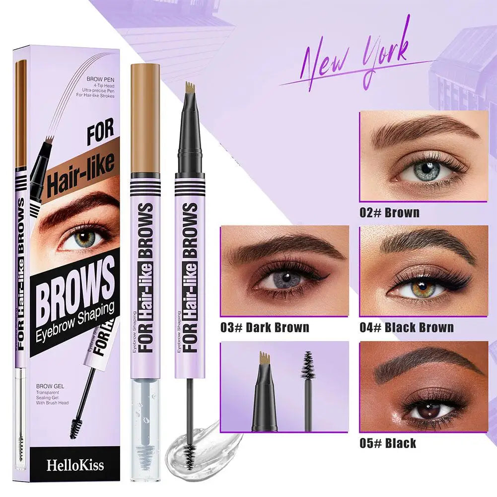 4-Fork-Tip Eyebrow Pencil | Waterproof 3D Brow Shaping Kit