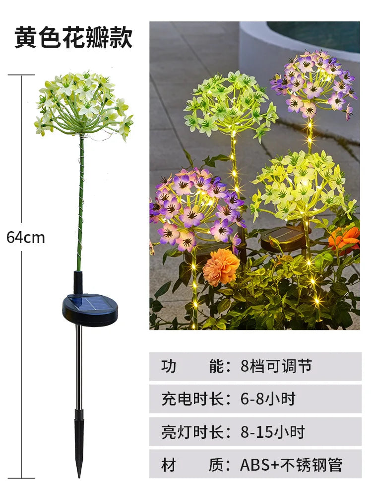 LED Solar Waterproof Lotus Lamp Ground Insert Outdoor Garden Lawn