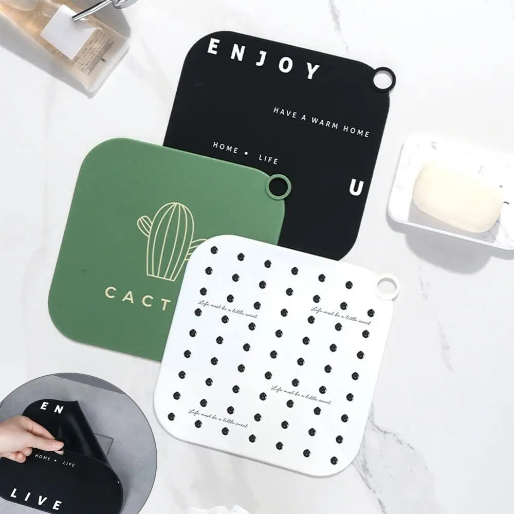 Silicone Hair Catcher Shower Drain Covers Square Shape Easy Clean