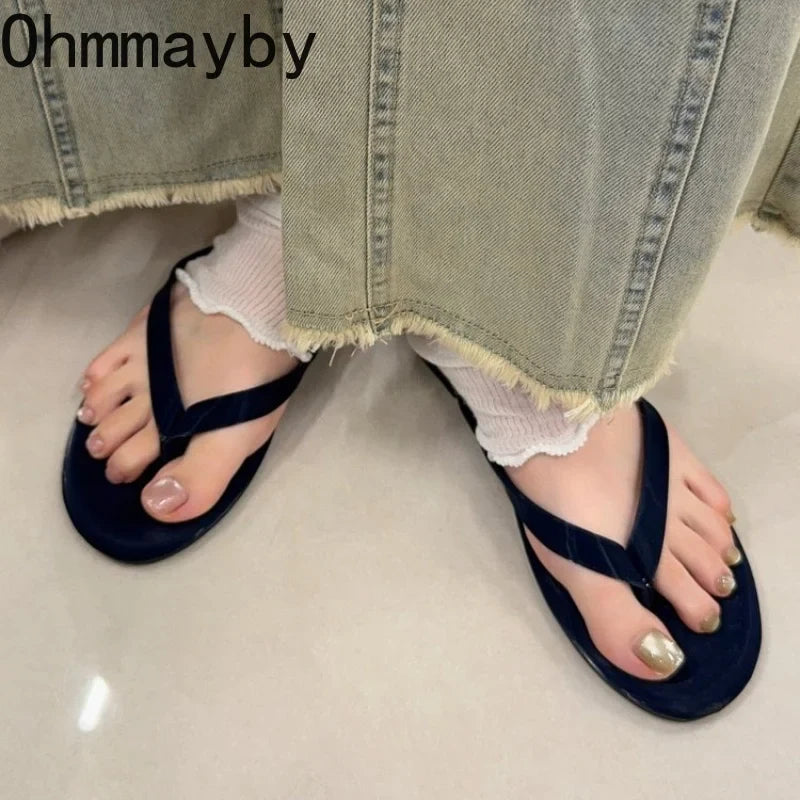 Women's Clip Toe Flip Flops – Elegant Solid Color Summer Slides