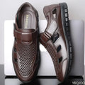 Men's Leather Slip-On Sandals – Business Casual Summer Shoes