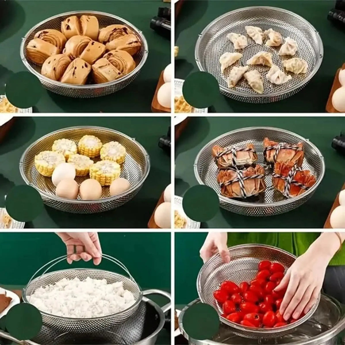 Stainless Steel Food Steamer Basket Steaming Multifunctional Rice