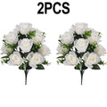 2Pcs 42cm Silk Artificial Rose Bouquet – Wedding & Home Decor