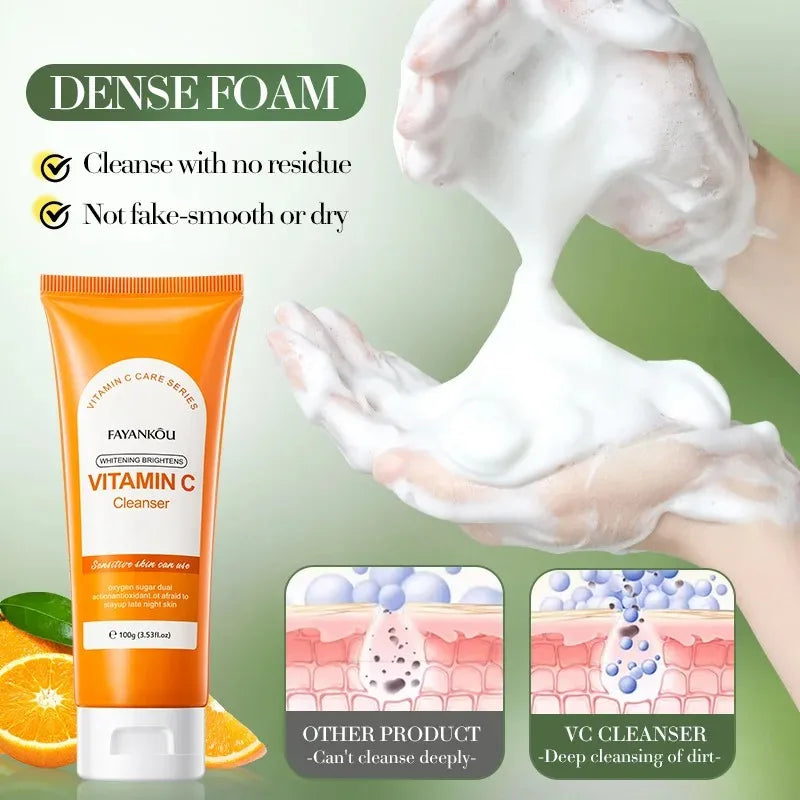 REAROYA Vitamin C Foam Face Wash – Brightening Cleanser 100g