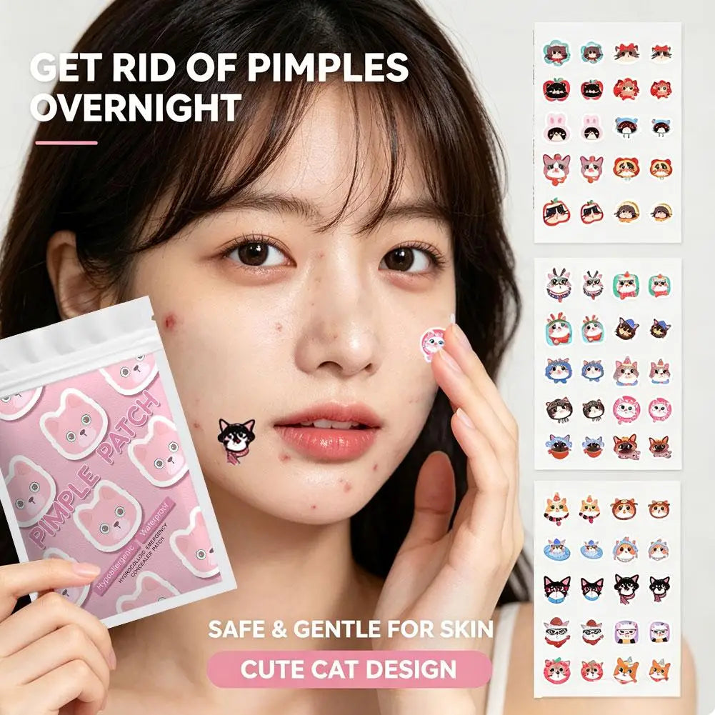 Cute Cat Pimple Patches Cartoon Acne Spot Covering Stickers