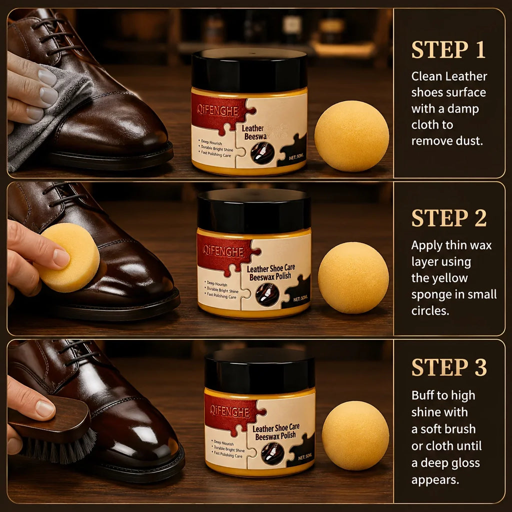 Beeswax Leather Shoe Polish 50ml – Shine, Condition & Protect