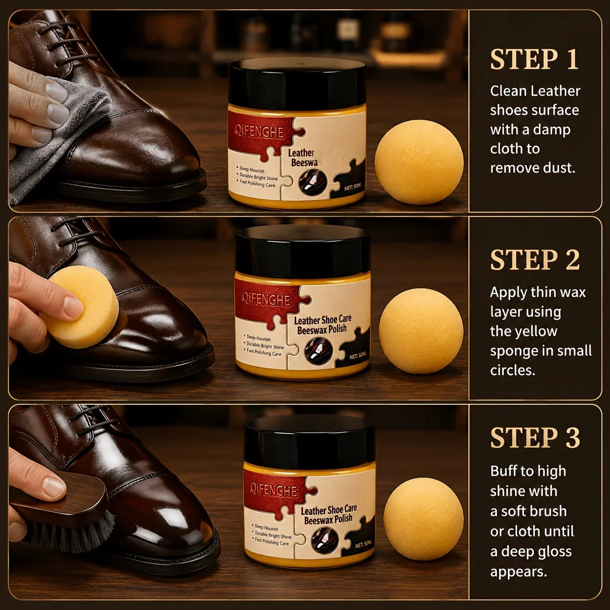 Beeswax Leather Shoe Polish 50ml – Shine, Condition & Protect