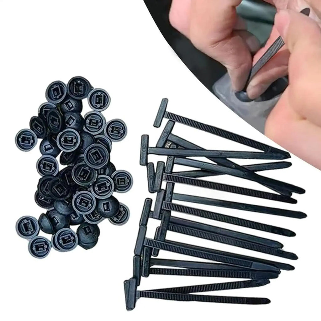 100-Pack UV-Resistant Nylon Cable Tie Buckles | Zip Tie Holders