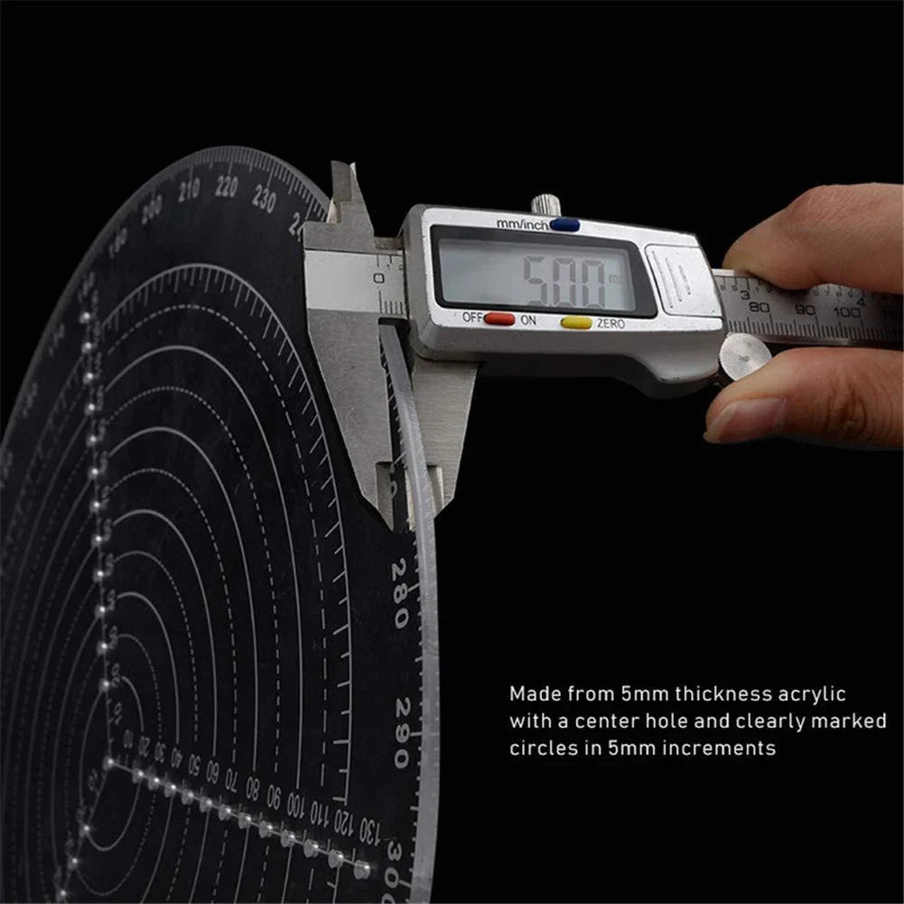 Acrylic Round Center Finder Compass | Wood Turning Layout Tool