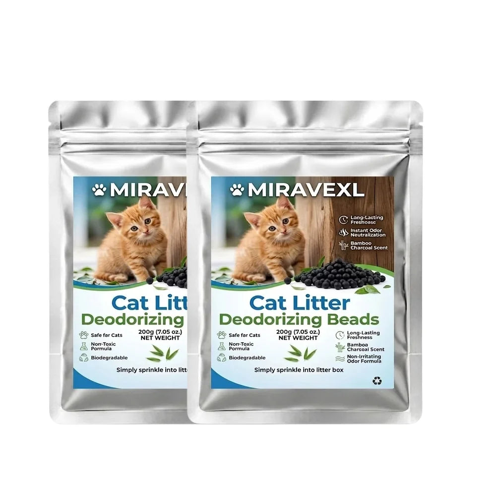 MIRAVEXL Activated Carbon Cat Litter Deodorizing Beads 200g