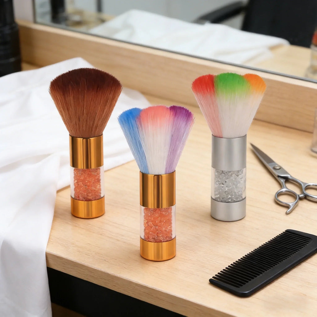 Crystal Bead Neck Duster Brush | Soft Bristle Barber Tool