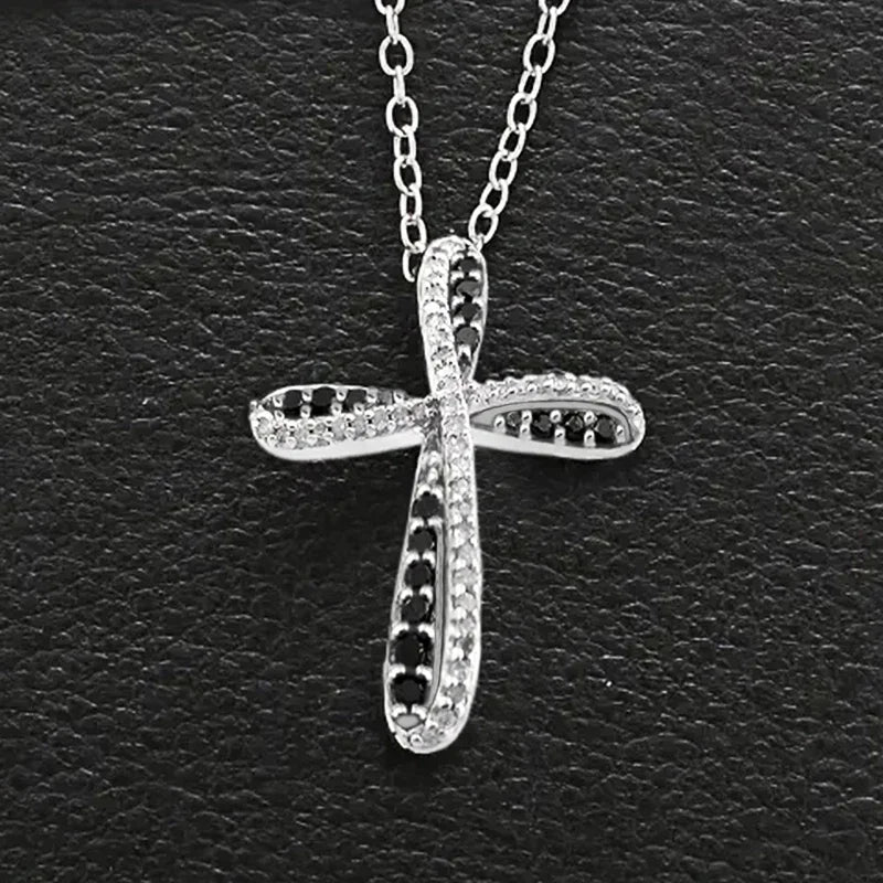 Huitan Cross Pendant Necklace – Cubic Zirconia for Women