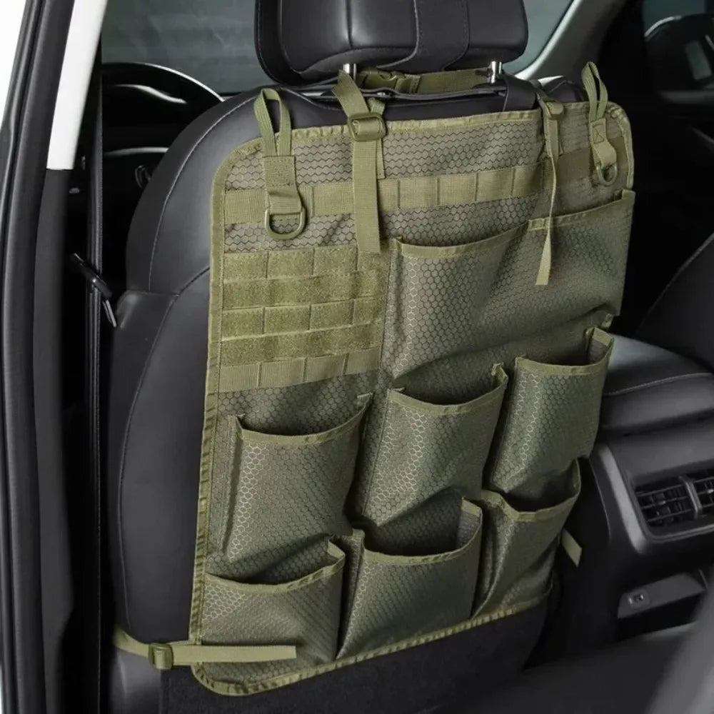 Tactical Camo Car Seat Back Organizer | Multi-Pocket Storage Bag