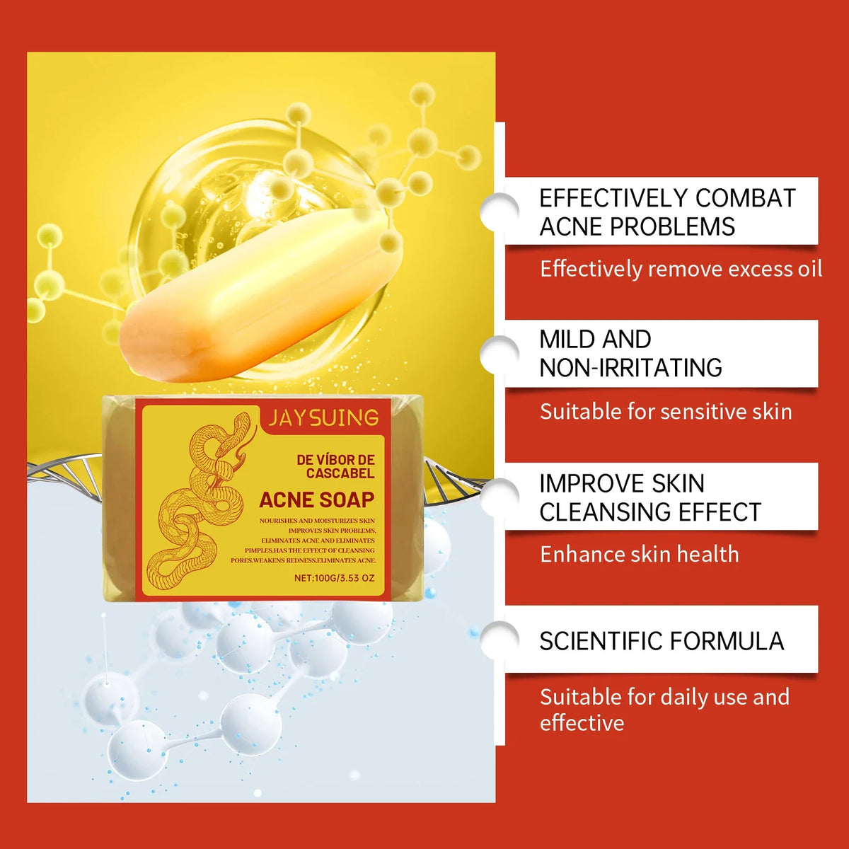 Jaysuing Acne Treatment Soap – Oil Control & Skin Lightening 100g