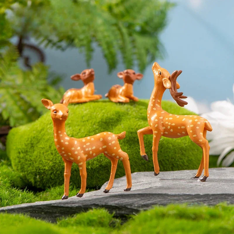 Mini Deer Realistic Elk Figurine Woodland Animal Figurines Desktop