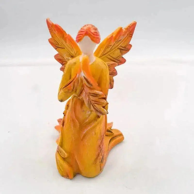 Autumn Maple Leaf Angel Figurine – Resin Home & Garden Statue