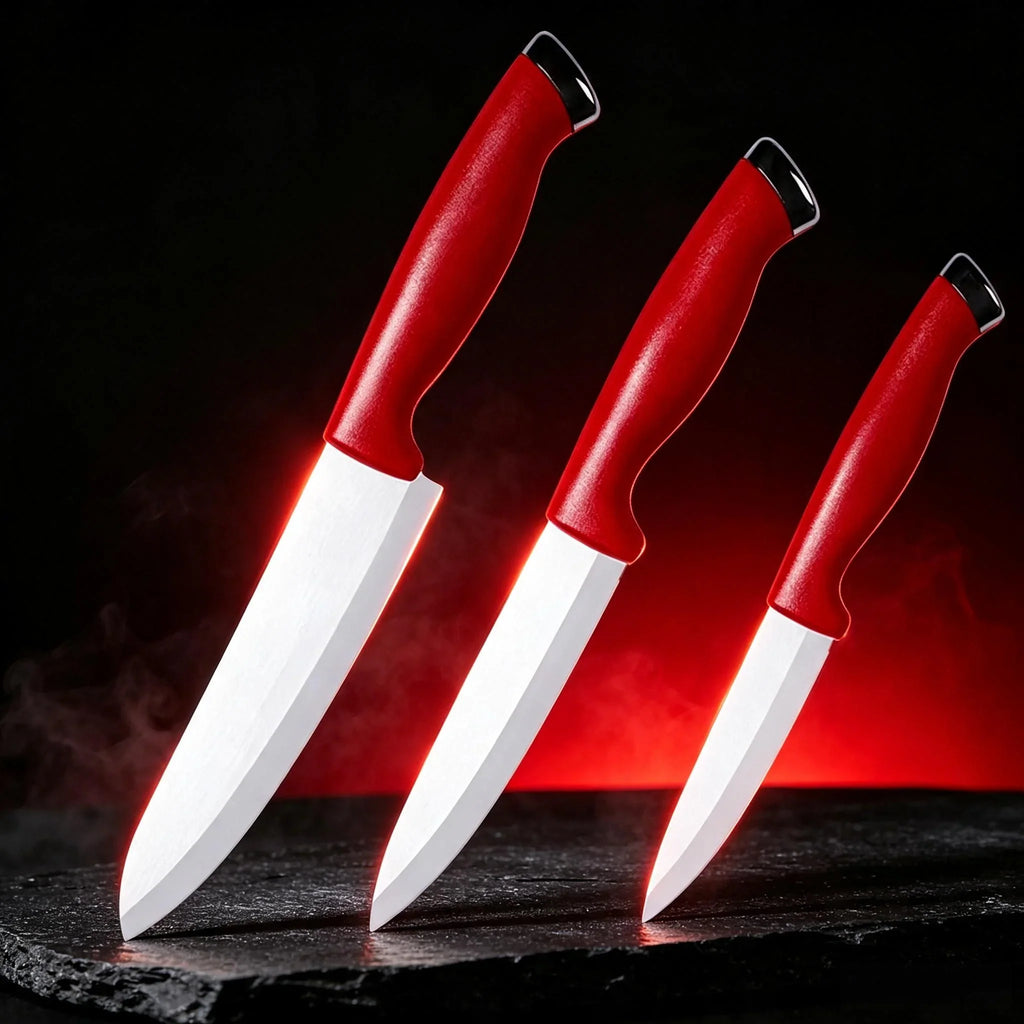 Ceramic Chef Knife Set with Sheaths | Sharp & Rust-Proof