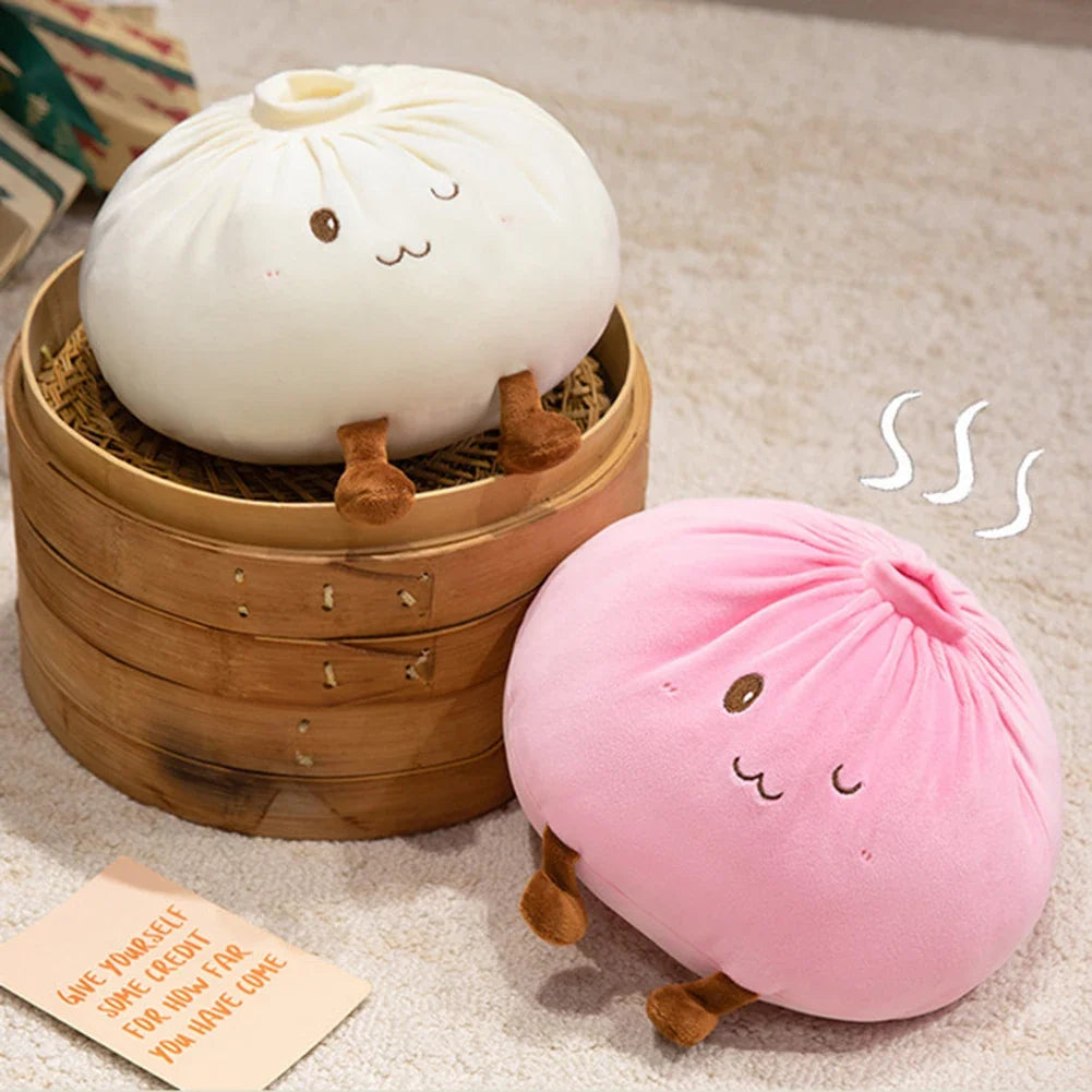 Cute Steamed Bun Plush Pillow | Stuffed Dumpling Throw Pillow