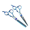 6" Blue Damascus Hair Cutting & Thinning Scissors | Pro Shears
